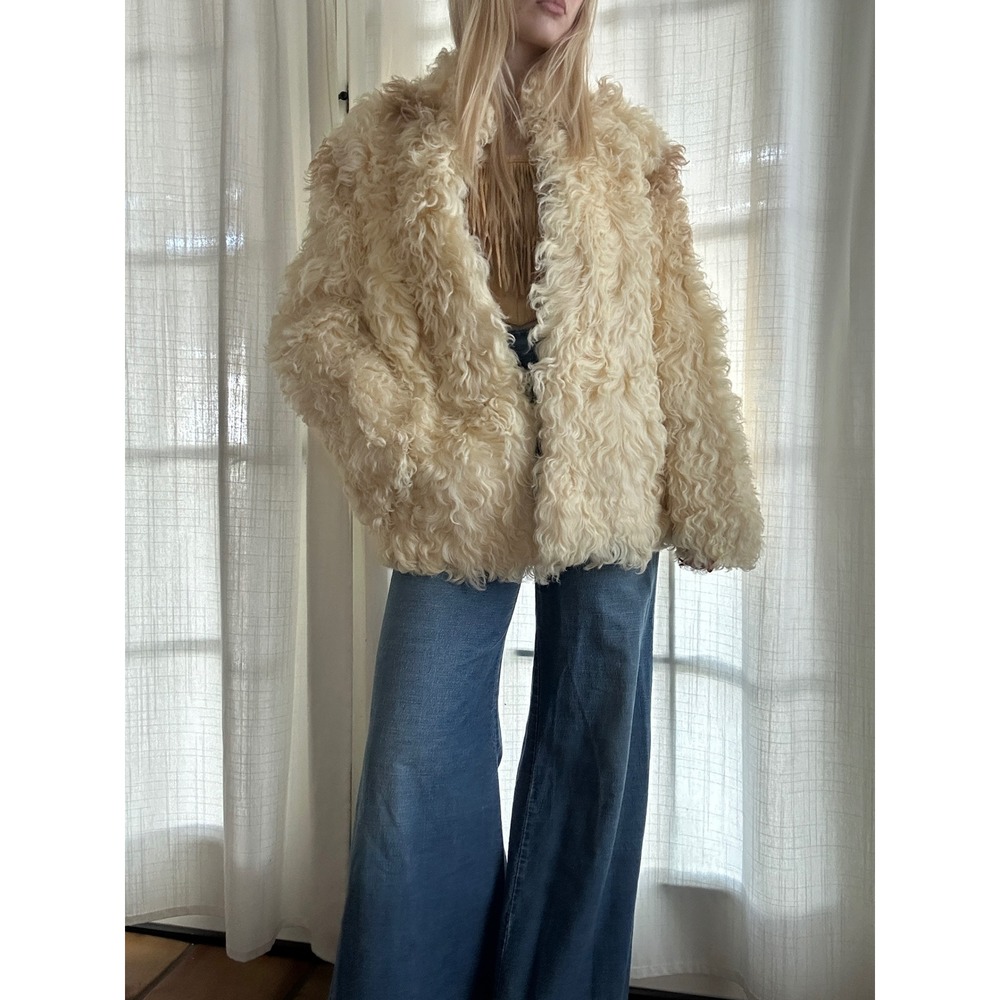 Vintage 60s 70s Mongolian fur jacket boho rockstar gf penny lane